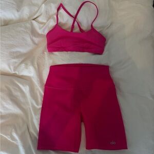 ALO Hot Pink Shorts Set